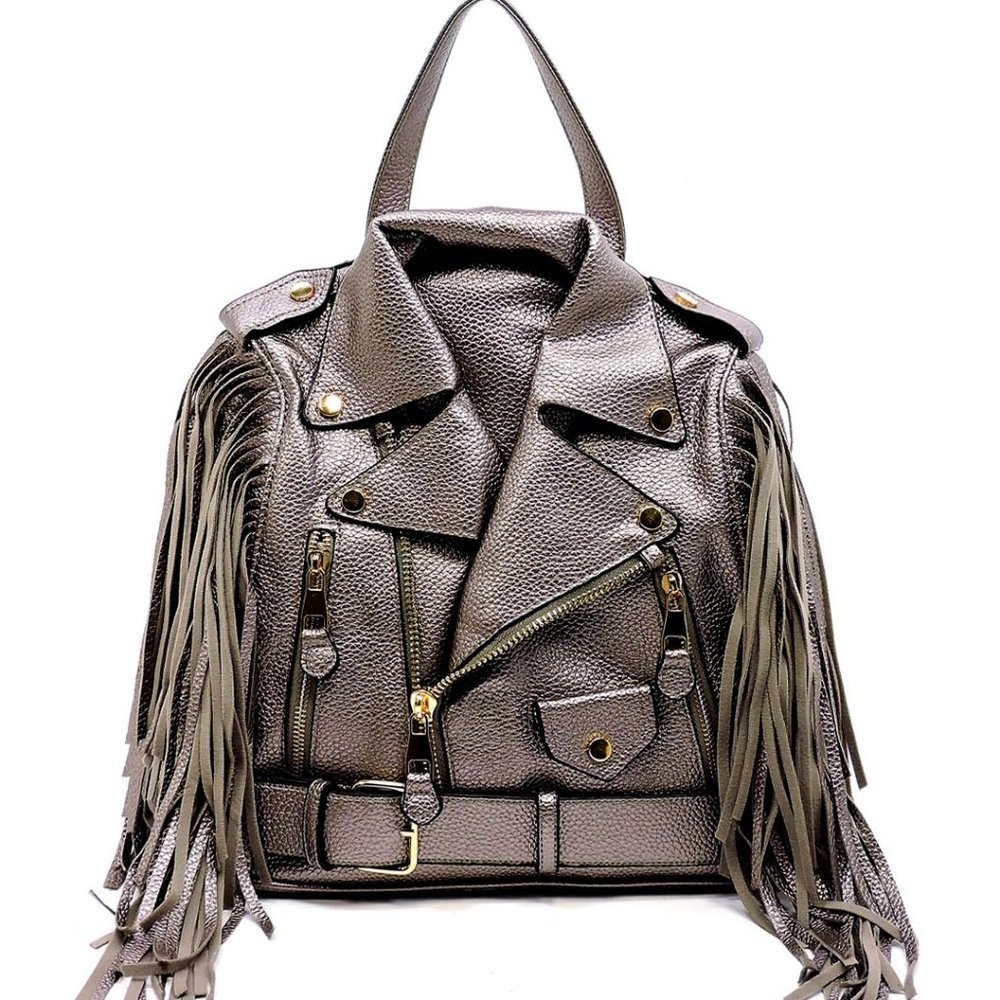 Motorcycle Jacket Backpack- Deep Silver